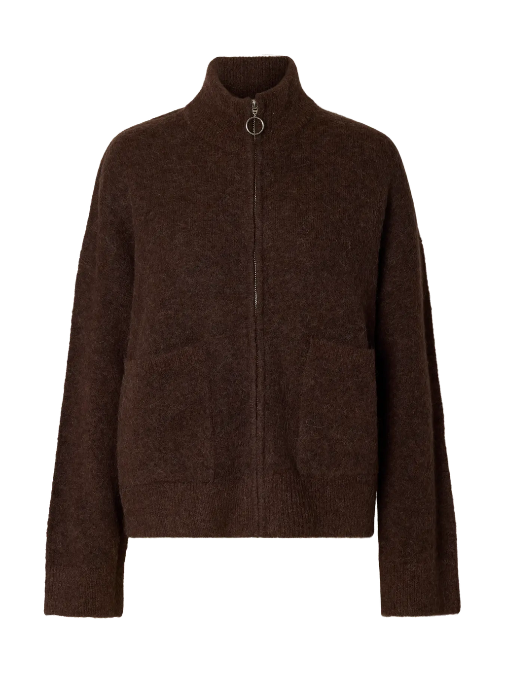 SLWSIA RAS LS KNIT ZIPPER CARDIGAN