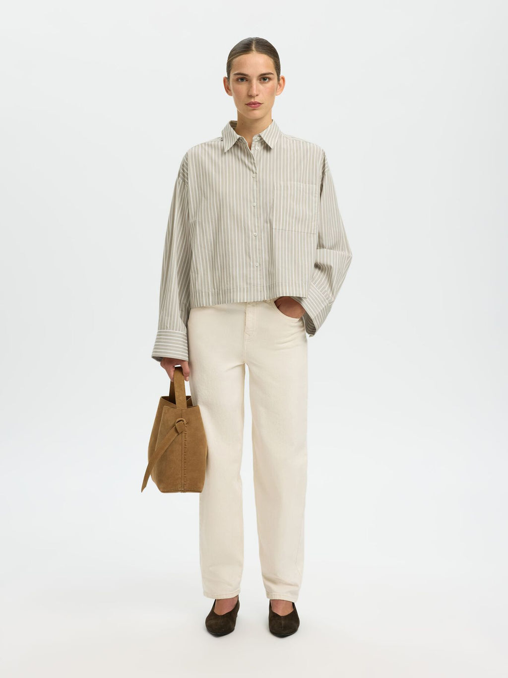 SLFAstha Ls Cropped Boxy Shirt