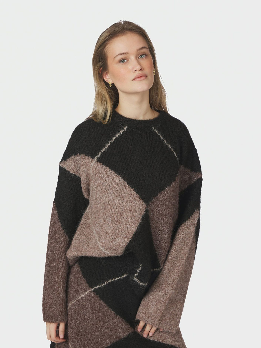 Inga Check Fluff Knit Blouse