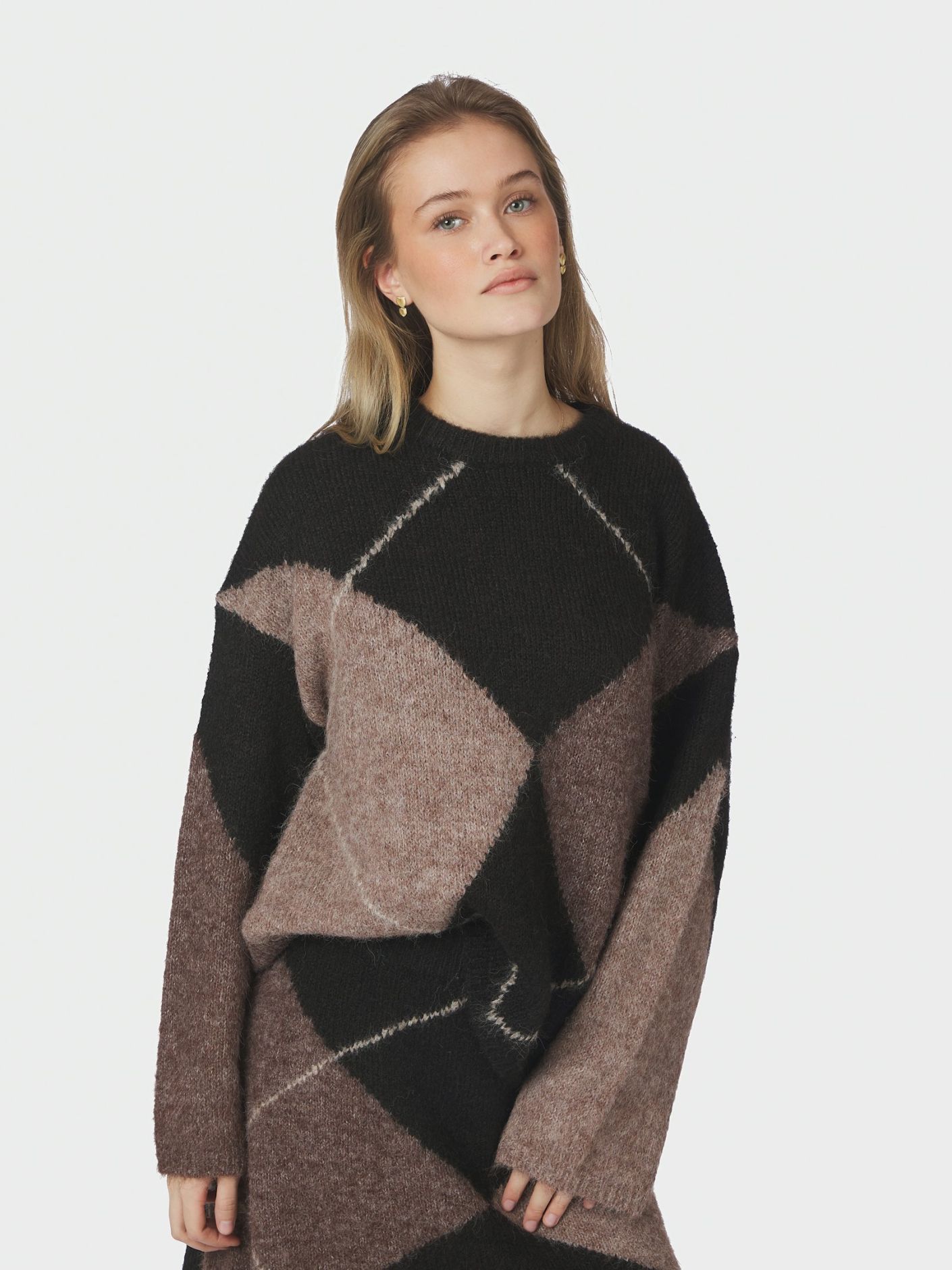 Inga Check Fluff Knit Blouse