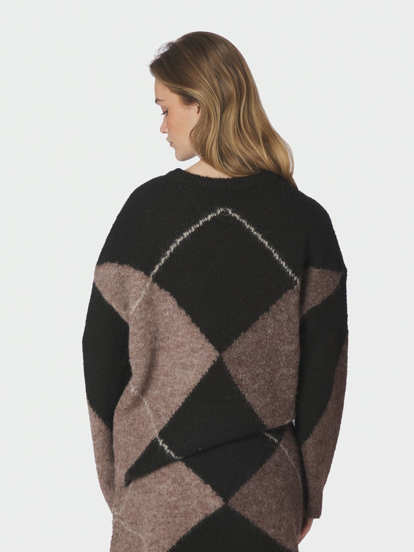 Inga Check Fluff Knit Blouse