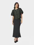 AISA BROCADE BLOUSE DARK GREEN