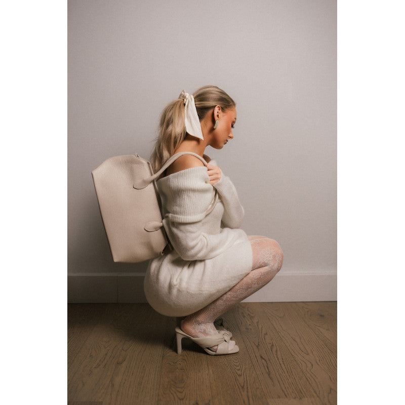 Väska I Läder "Andria" Beige Latte