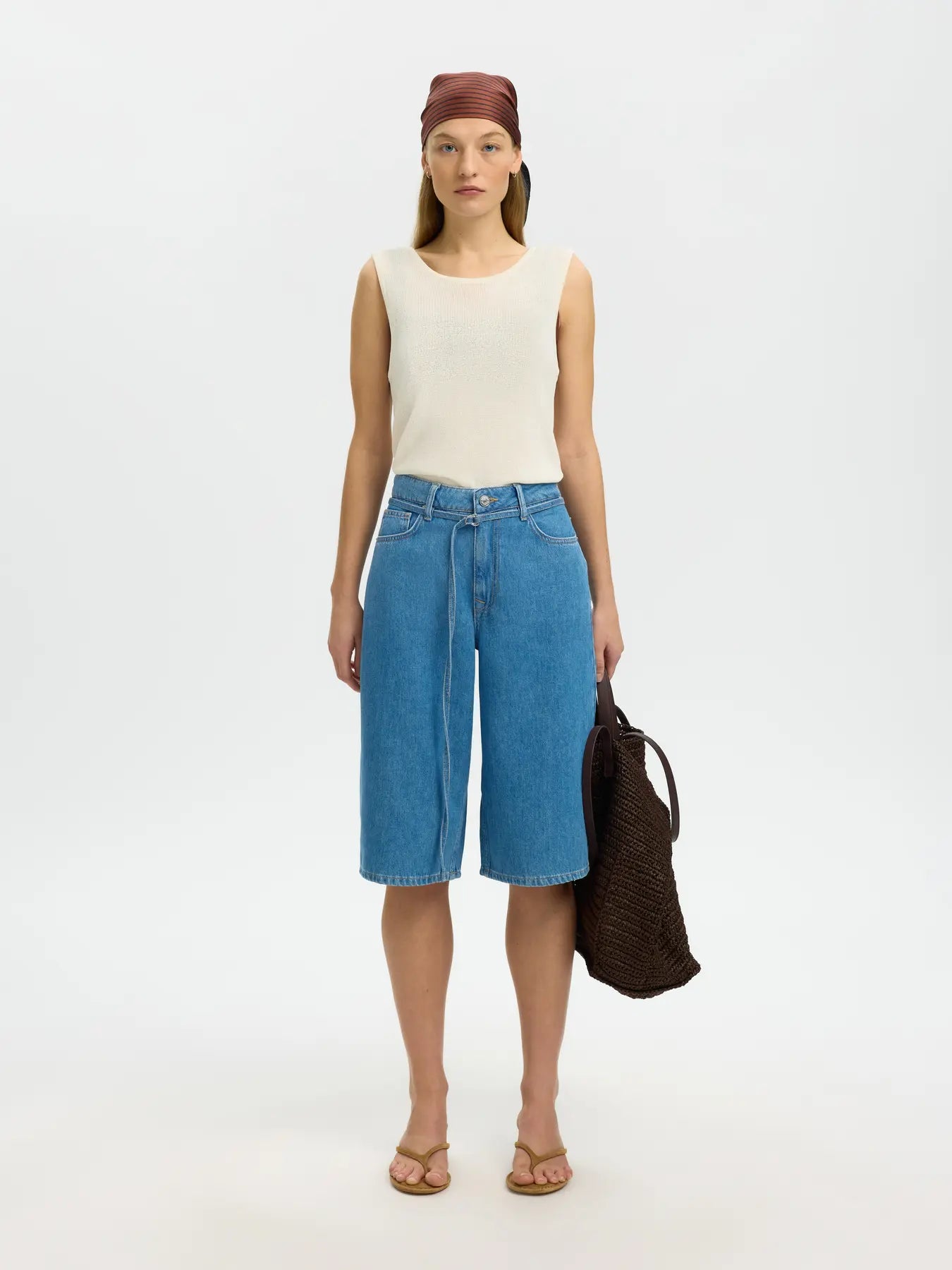 SLFTENNA MW BERMUDA DENIM SHORTS