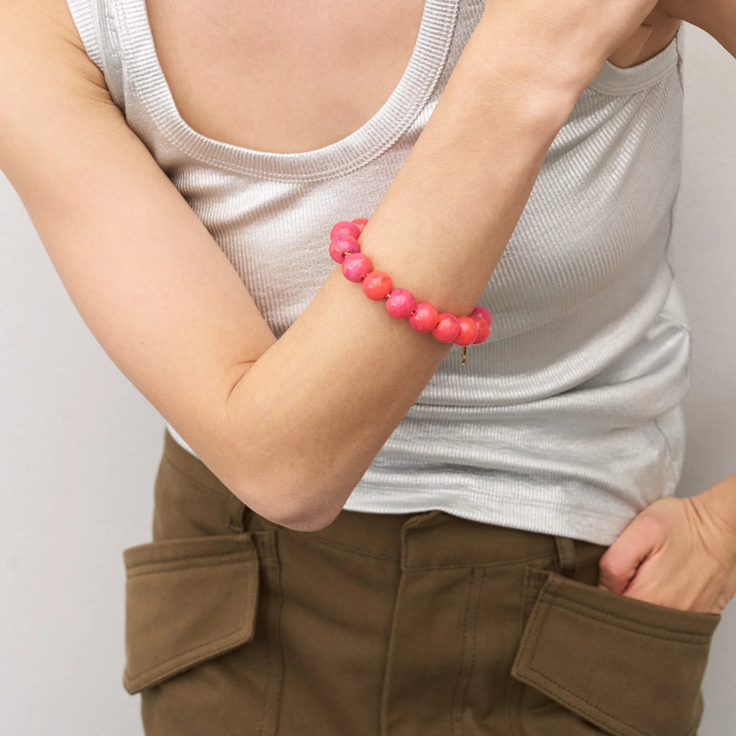 Vanessa Baroni Mini Pärlarmband Fuchsia