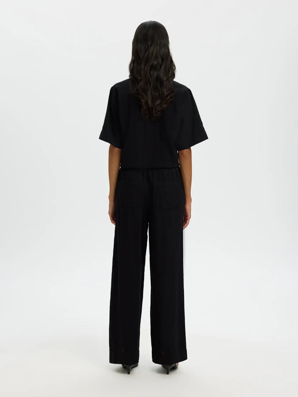 SLWLUISA MW WIDE LINEN BLEND PANT
