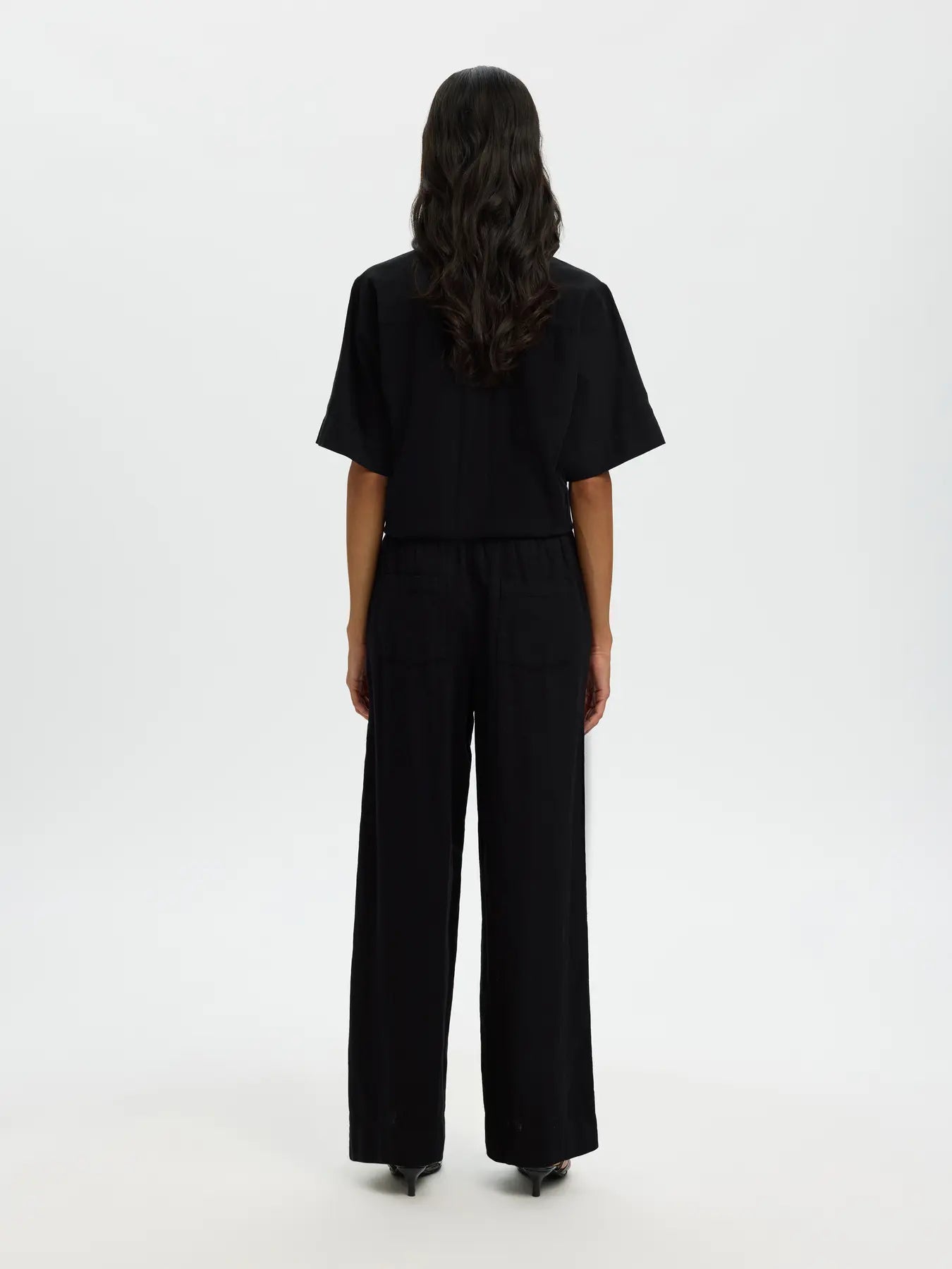 SLWLUISA MW WIDE LINEN BLEND PANT