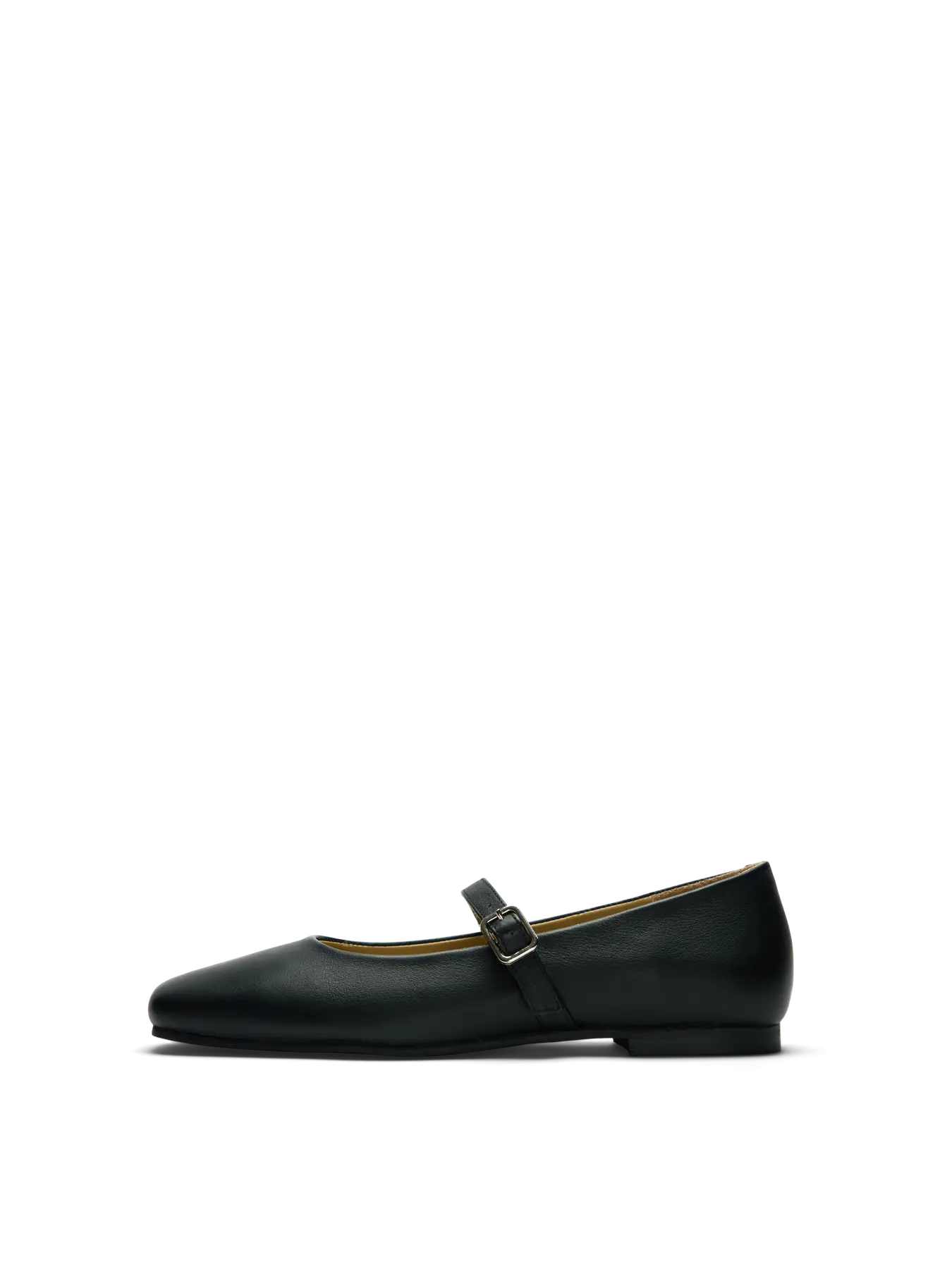 SLFIRIS LEATHER SQUARED BUCKLE BALLERINA