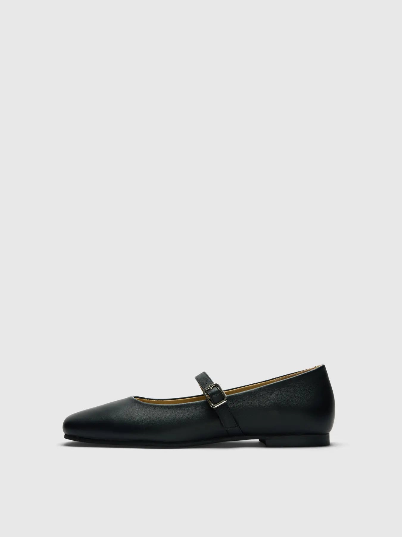 SLFIRIS LEATHER SQUARED BUCKLE BALLERINA