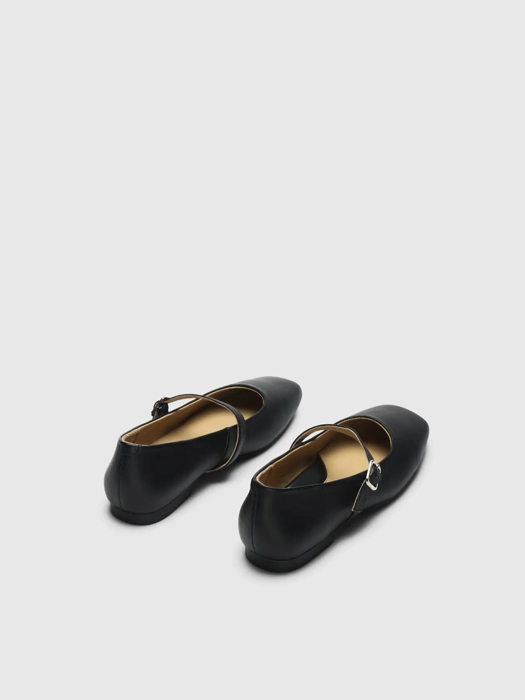 SLFIRIS LEATHER SQUARED BUCKLE BALLERINA