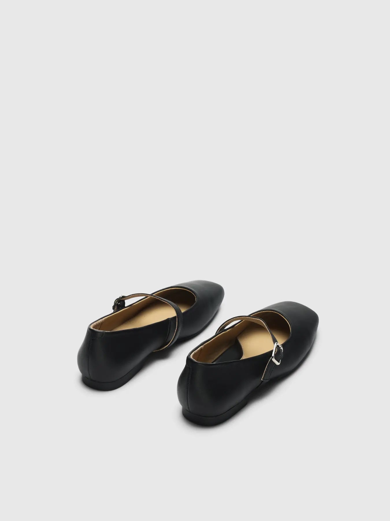 SLFIRIS LEATHER SQUARED BUCKLE BALLERINA