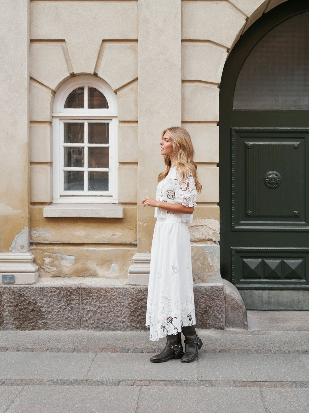 Yara Long Emb Skirt