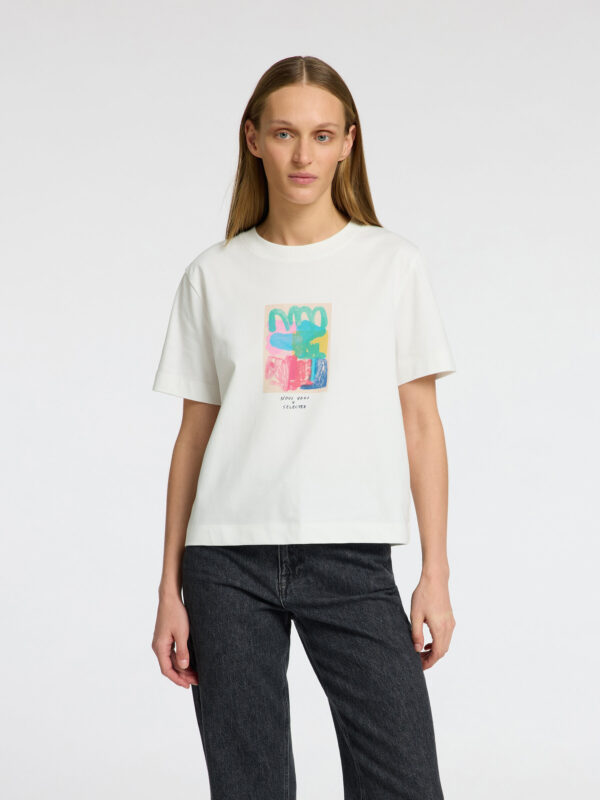 Boxy T-shirt printed tee snow white/multi - Bild 2