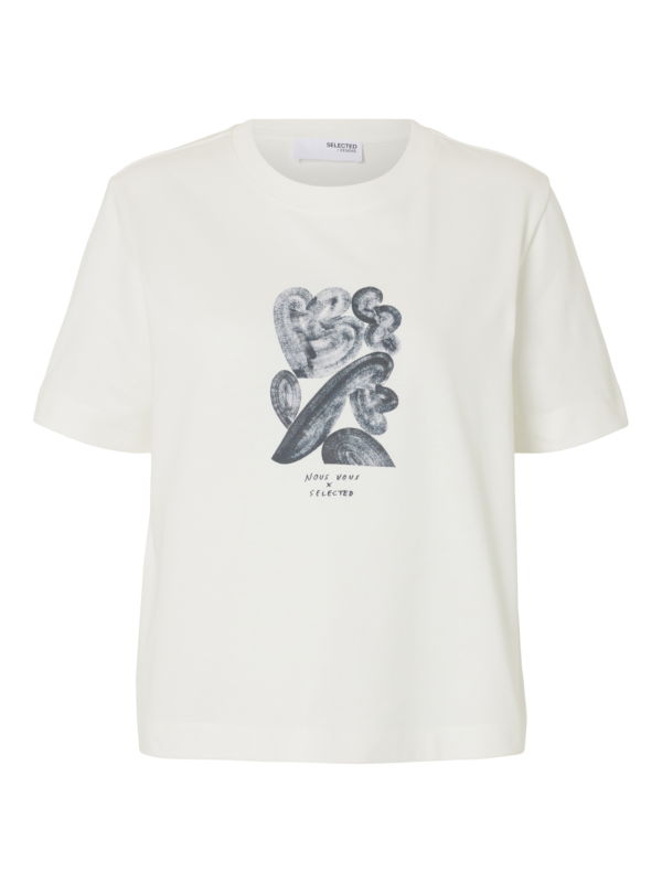 Boxy T-shirt printed ink tee white/black